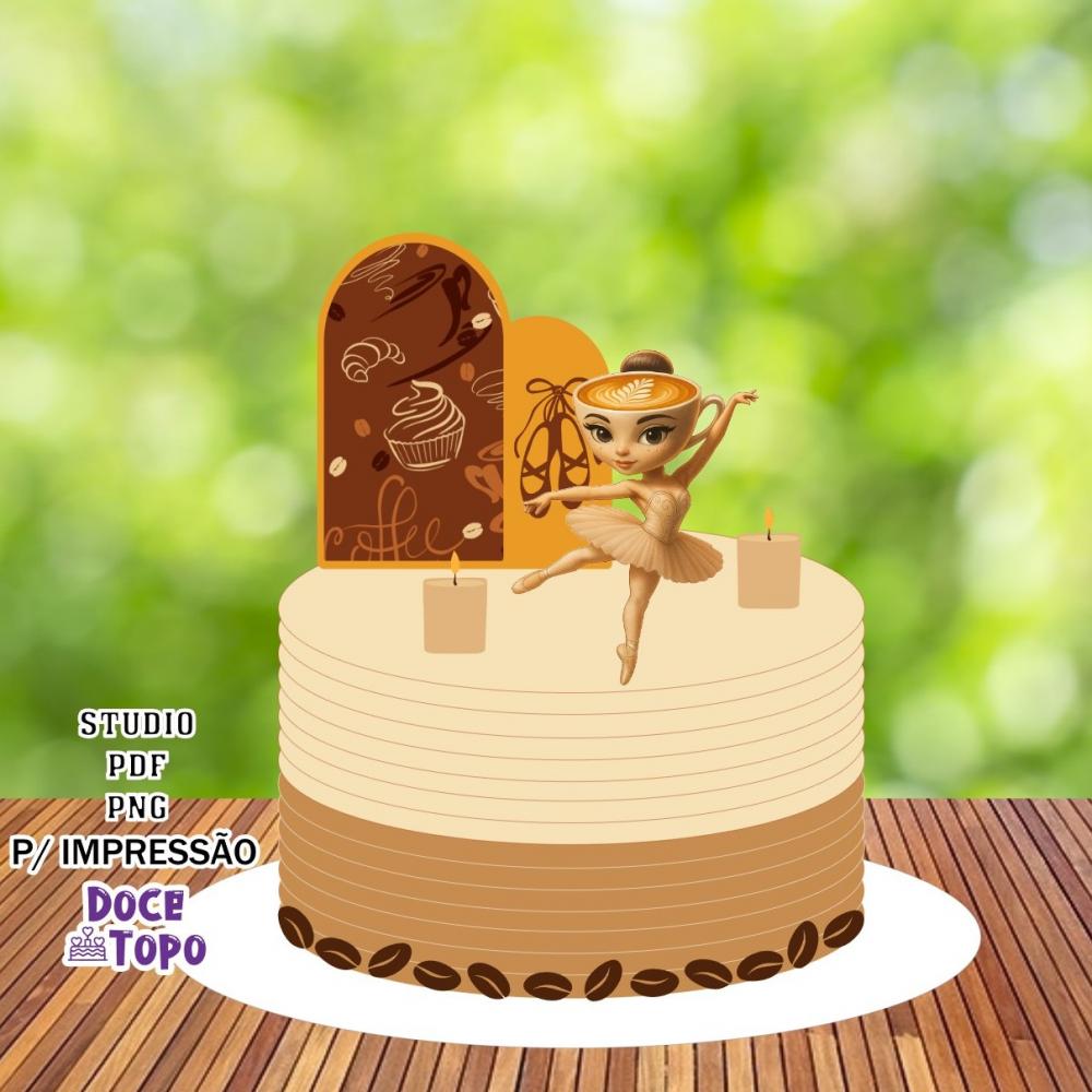 Topo de Bolo Ballerina Capuccina Studio/PDF/PNG