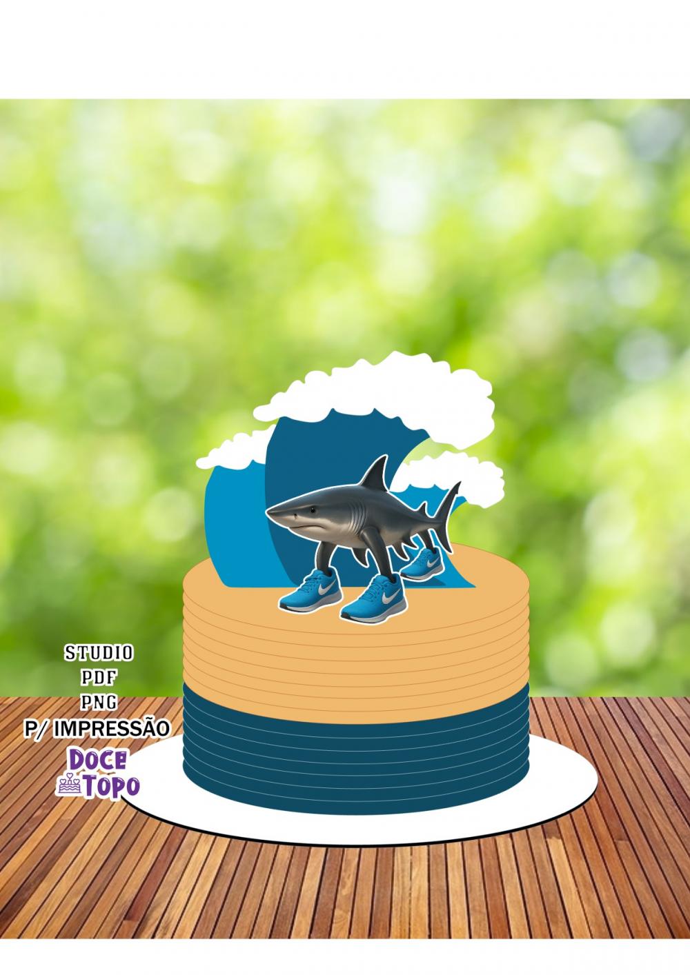 Topo de Bolo Tralalero Tralala Studio/PDF/PNG