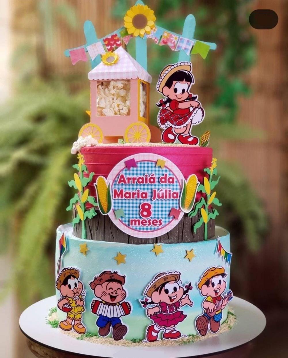 Topo de Bolo Festa Junina Turma da Mônica 02 Studio/PDF/PNG