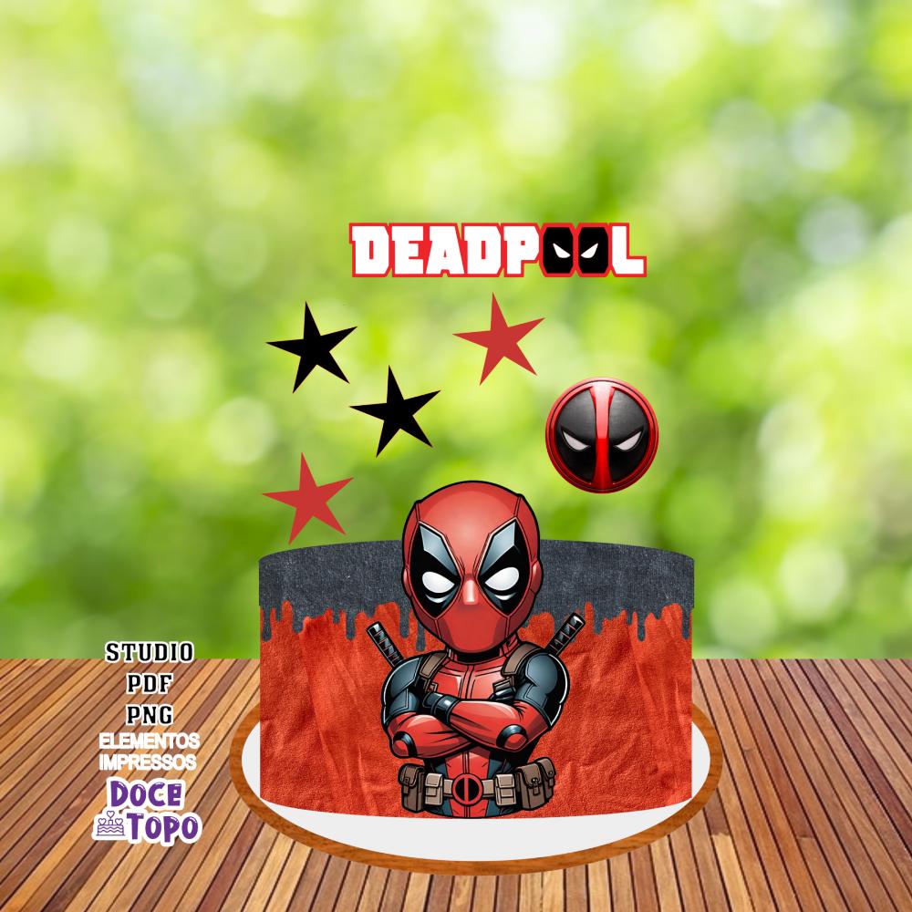 Topo de Bolo DeadPool 01 Studio/PDF/PNG