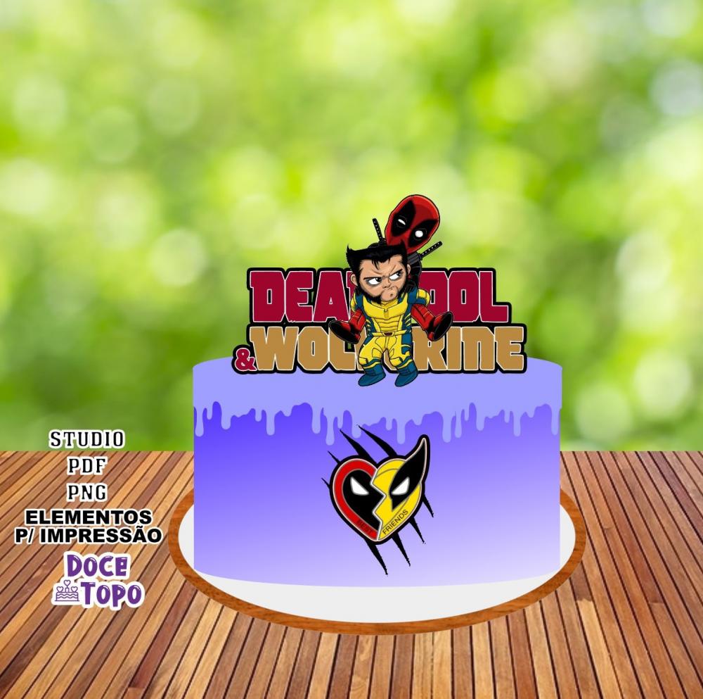 Topo de Bolo Deadpool e Wolverine 01 Studio/PDF/PNG
