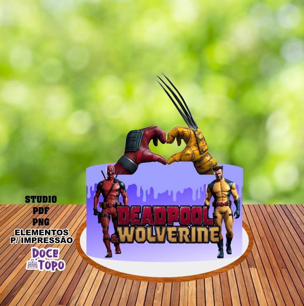 Topo de Bolo Deadpool e Wolverine 02 Studio/PDF/PNG