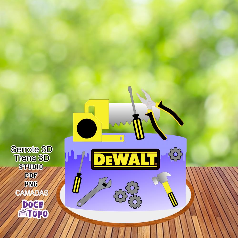 Topo de Bolo DeWalt Studio/PDF/PNG