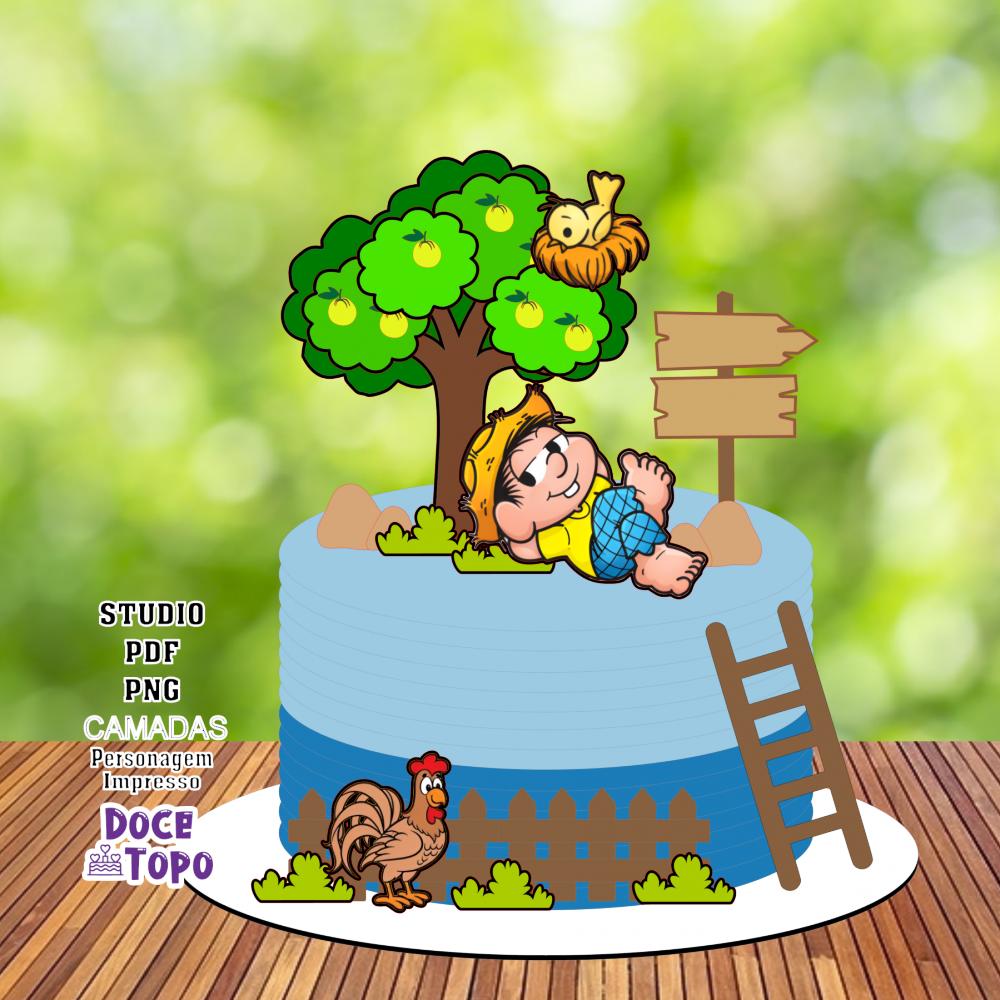 Topo de Bolo Chico Bento 02 Studio/PDF/PNG