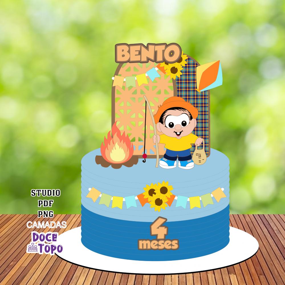 Topo de Bolo Chico Bento Baby 01 Studio/PDF/PNG