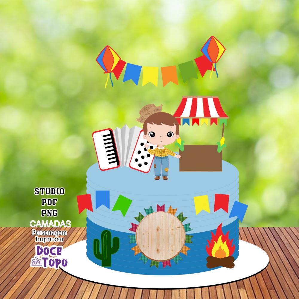 Topo de Bolo Festa Junina 16 Studio/PDF/PNG