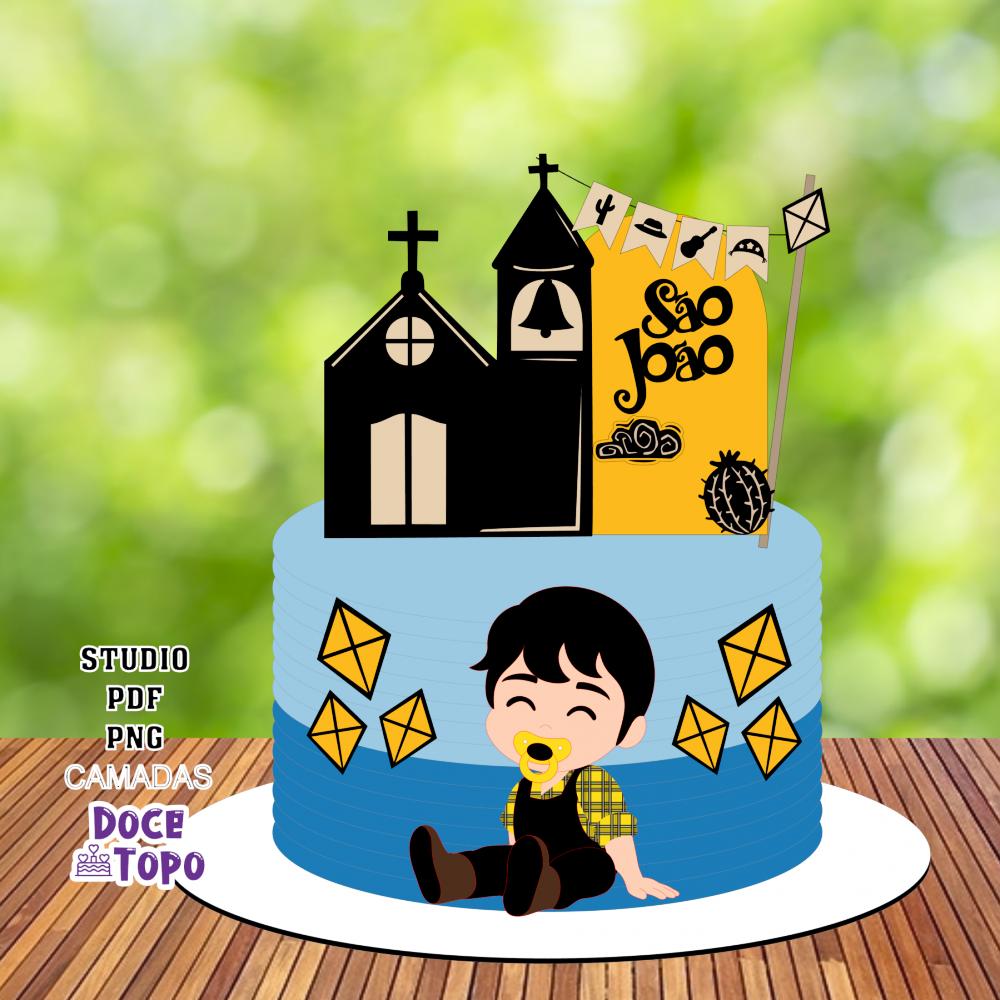 Topo de Bolo Festa Junina 31 Studio/PDF/PNG