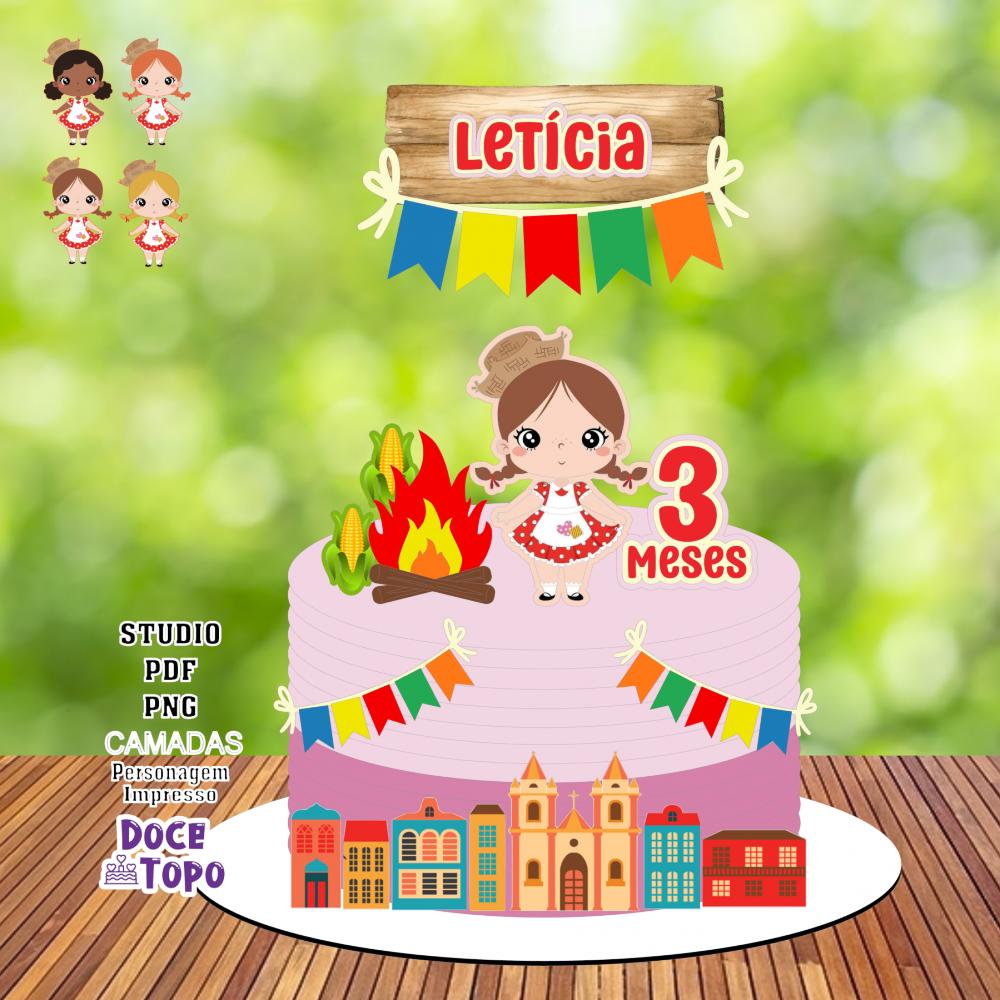 Topo de Bolo Festa Junina 32 Studio/PDF/PNG