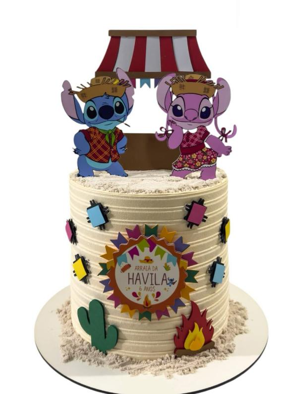 Topo de Bolo Festa Junina Stitch Studio/PDF/PNG