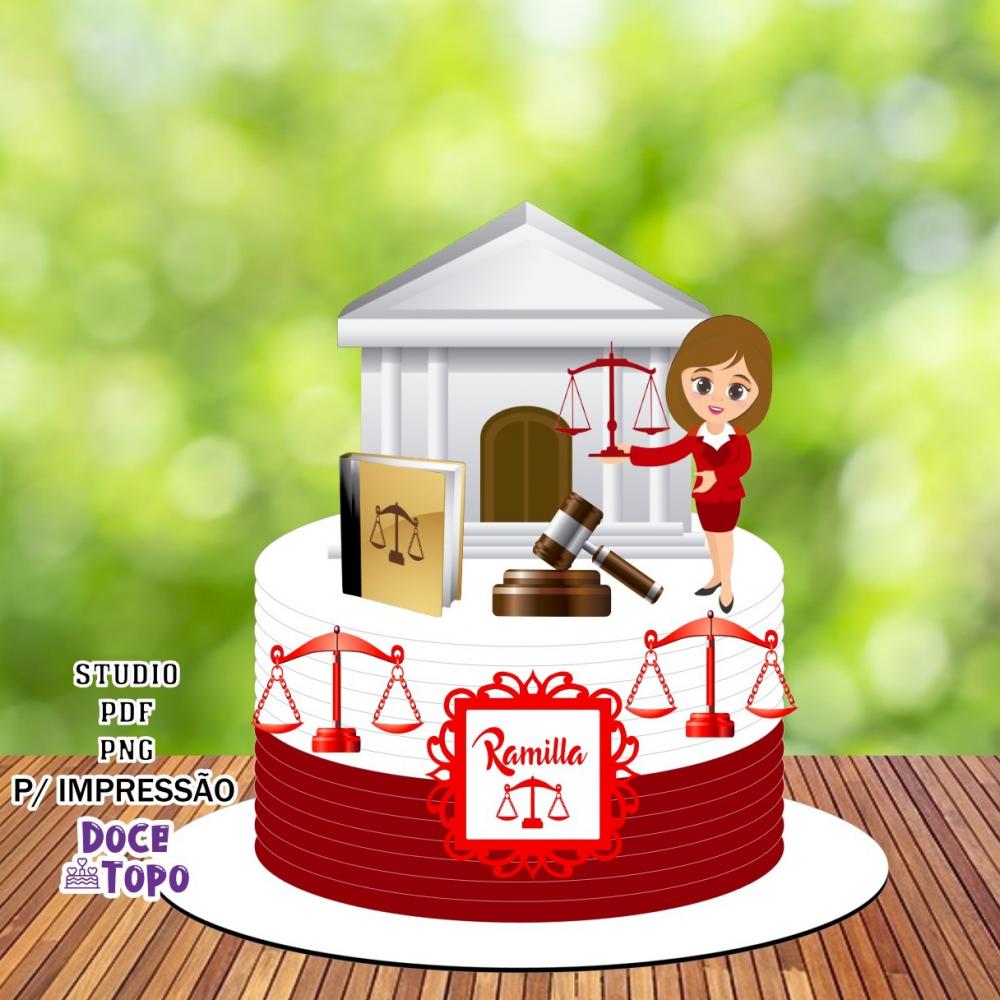 Topo de Bolo Advogada Studio/PDF/PNG