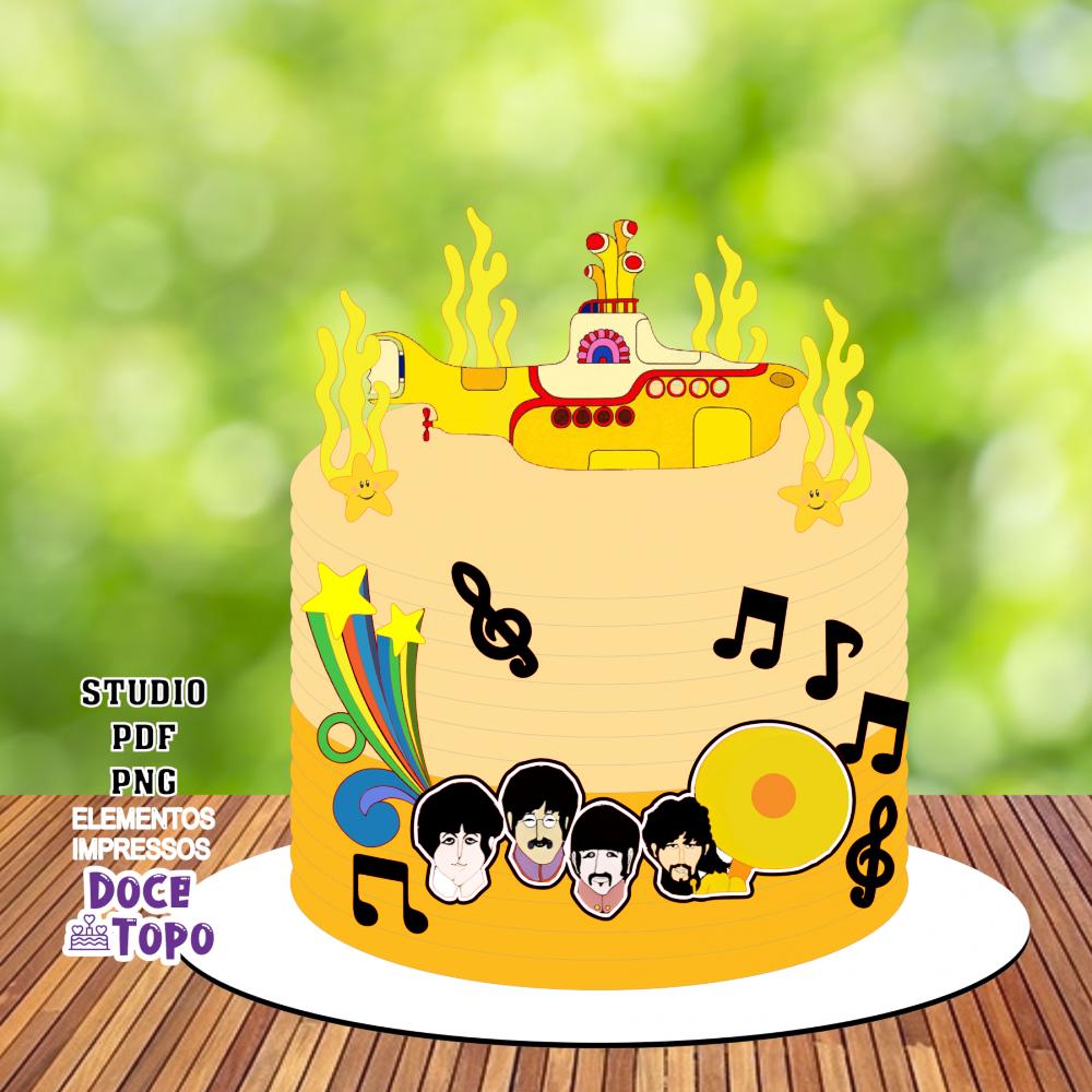 Topo de Bolo Beatles 01 Studio/PDF/PNG