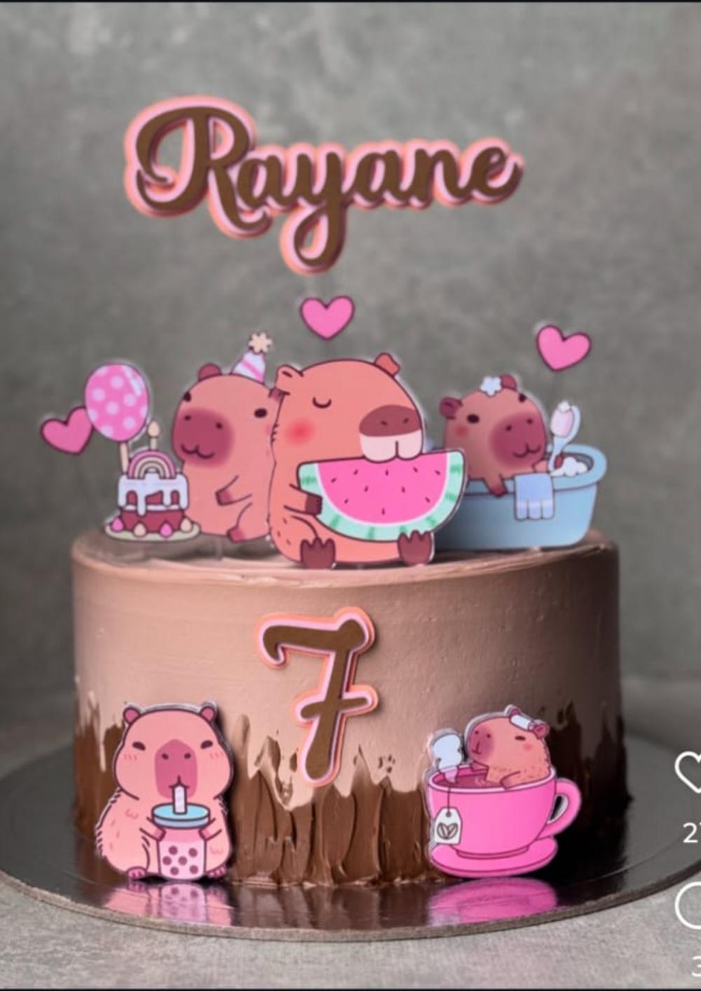 Topo de Bolo Capivara 04 Studio/PDF/PNG