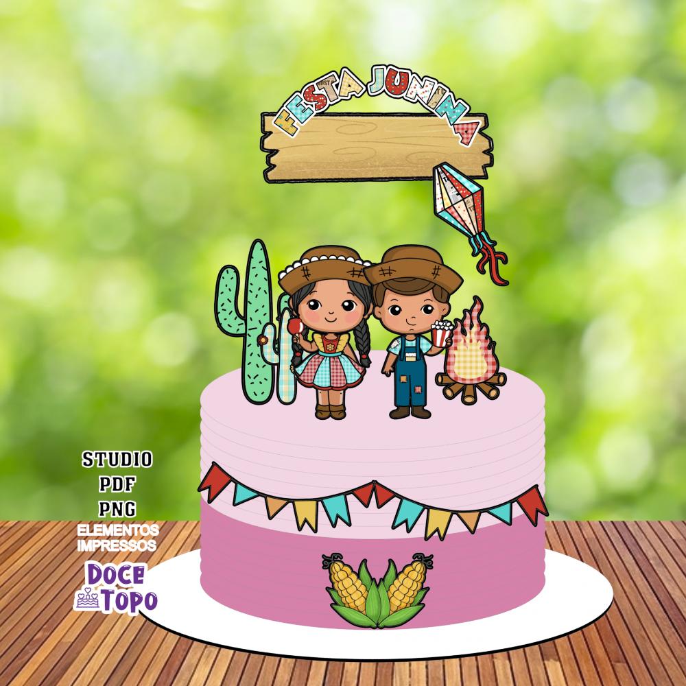 Topo de Bolo Festa Junina 33 Studio/PDF/PNG