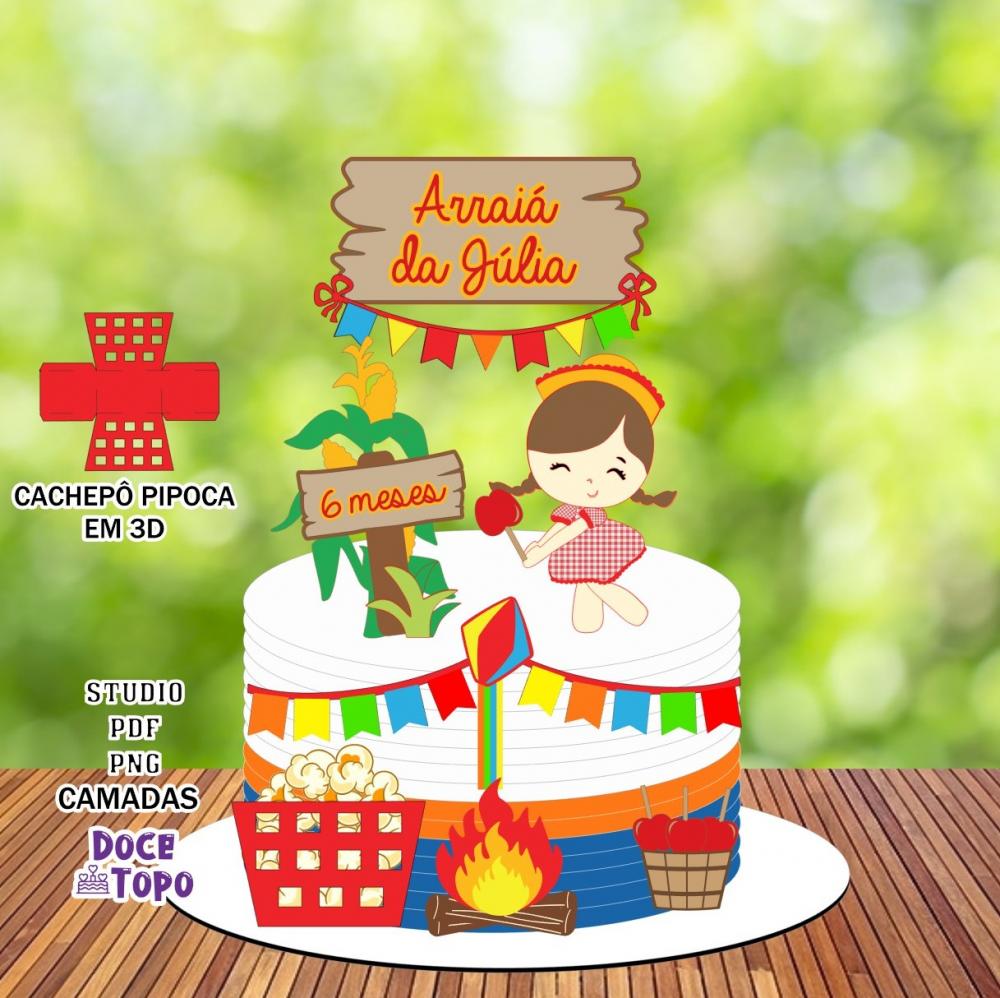 Topo de Bolo Festa Junina 35 Studio/PDF/PNG