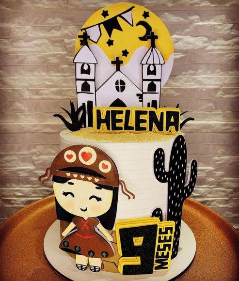 Topo de Bolo Festa Junina - Maria Bonita 01 Studio/PDF/PNG