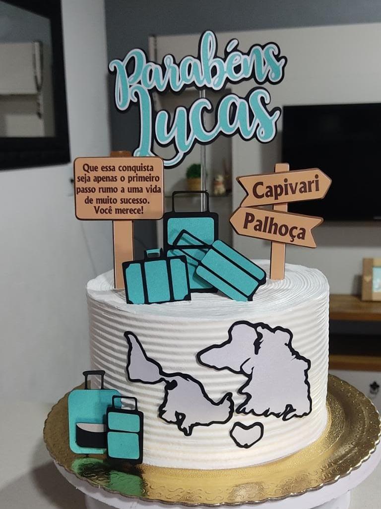 Topo de Bolo Viagem 01 Studio/PDF/PNG