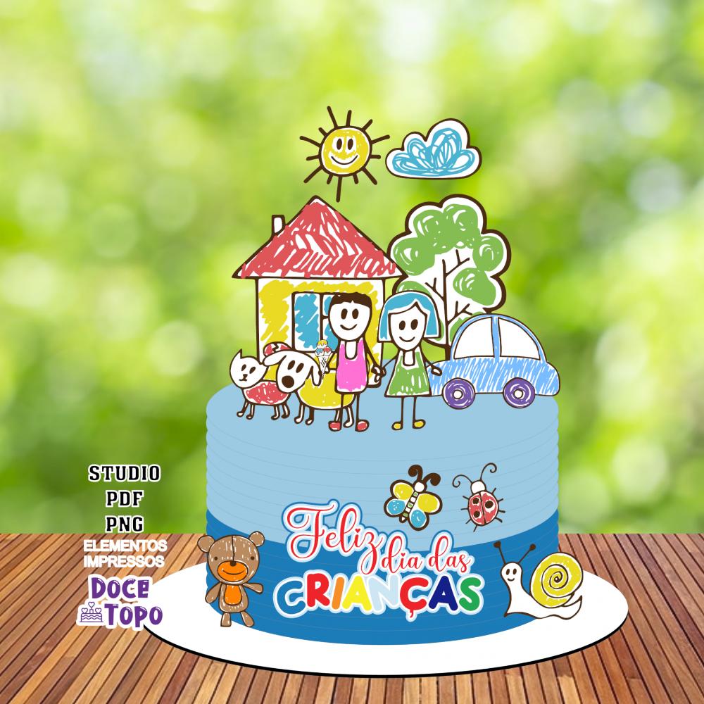 Topo de Bolo Dia das Crianças 01 Studio/PDF/PNG