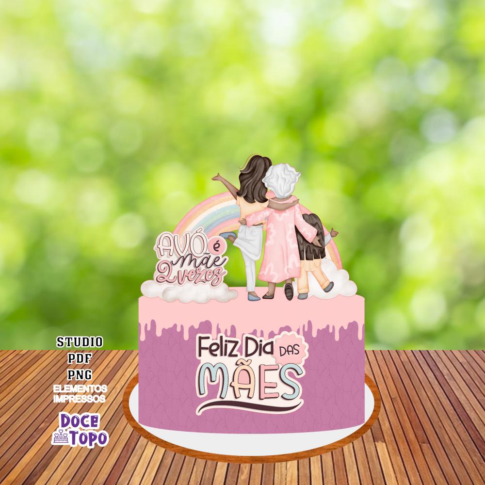 Topo de Bolo Dia das Mães 03 Studio/PDF/PNG