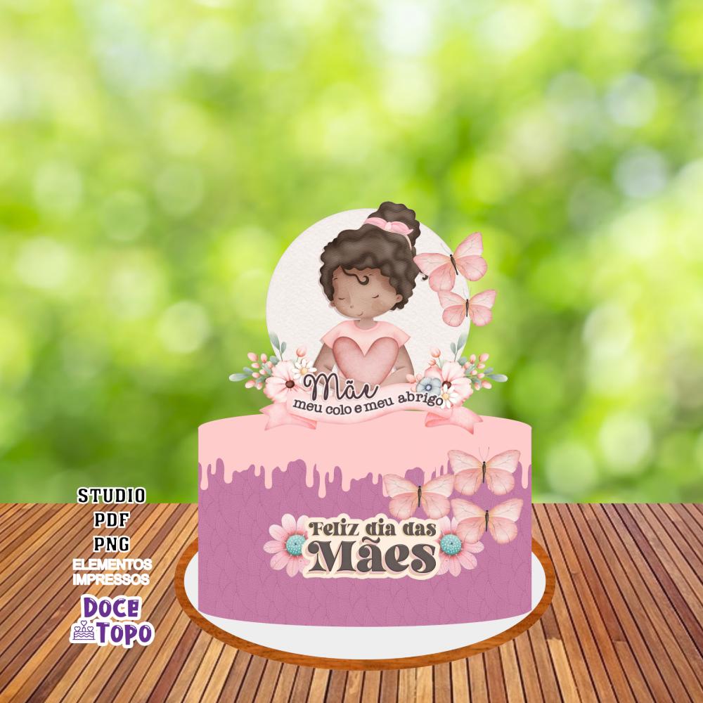 Topo de Bolo Dia das Mães 04 Studio/PDF/PNG