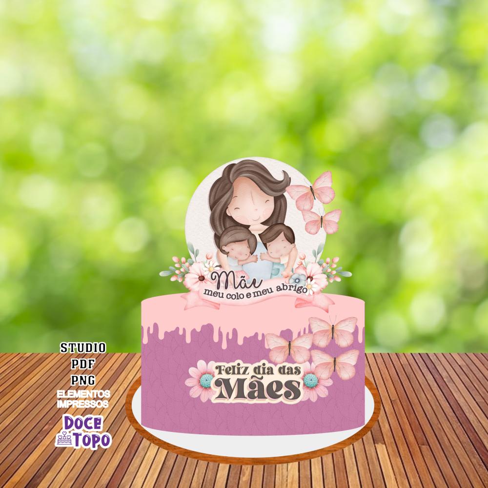 Topo de Bolo Dia das Mães 04 Studio/PDF/PNG