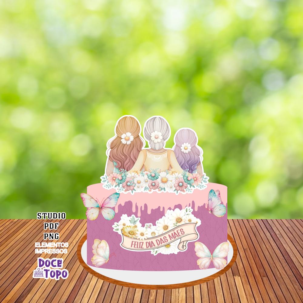 Topo de Bolo Dia das Mães 07 Studio/PDF/PNG