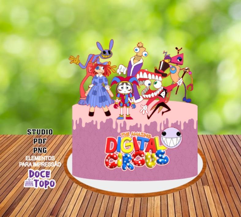 Topo de Bolo Digital Circus STUDIO/PDF/PNG