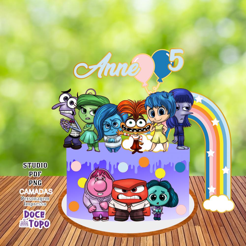 Topo de Bolo Divertidamente 08 Studio/PDF/PNG