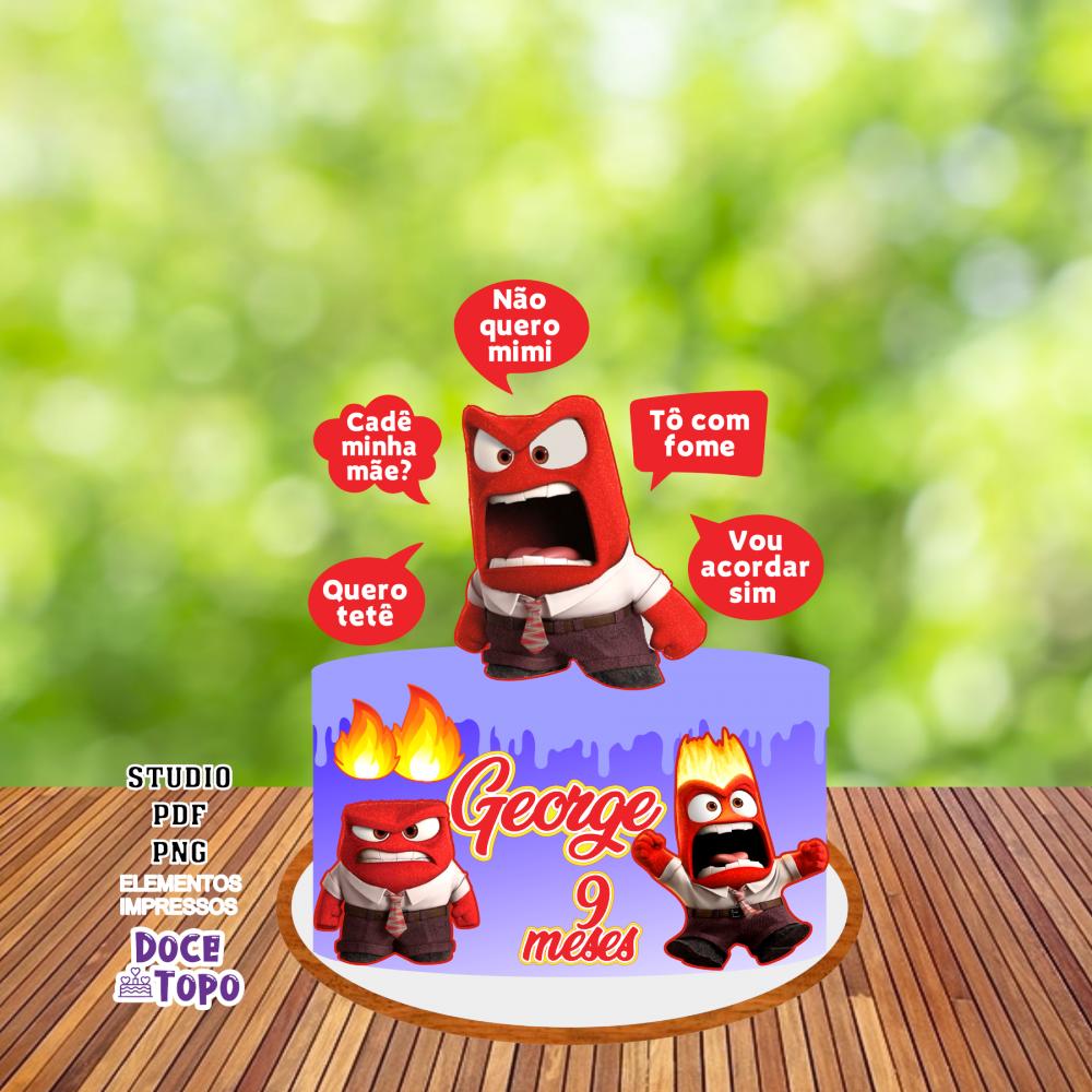 Topo de Bolo Divertidamente Raiva 01 Studio/PDF/PNG