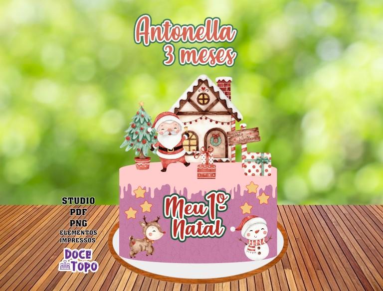 Topo de Bolo Doce Natal Studio/PDF/PNG