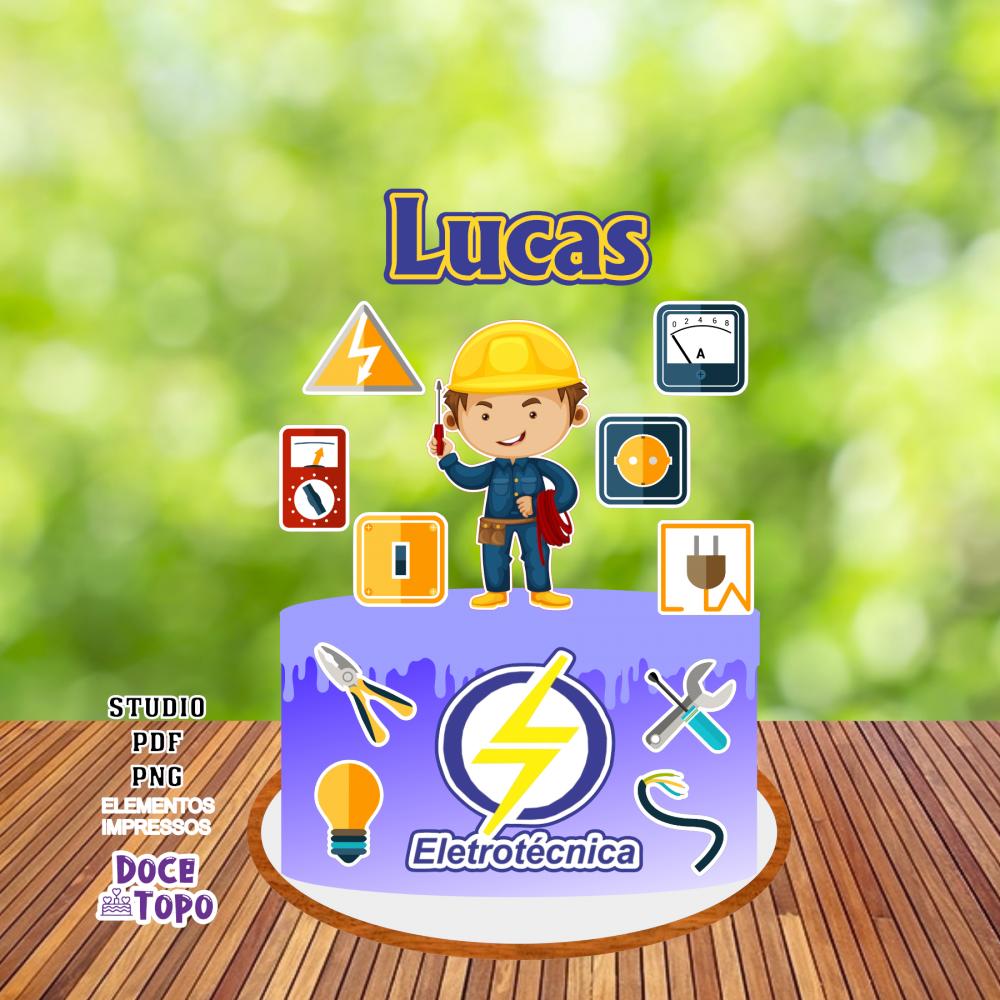 Topo de Bolo Eletrotécnica Studio/PDF/PNG