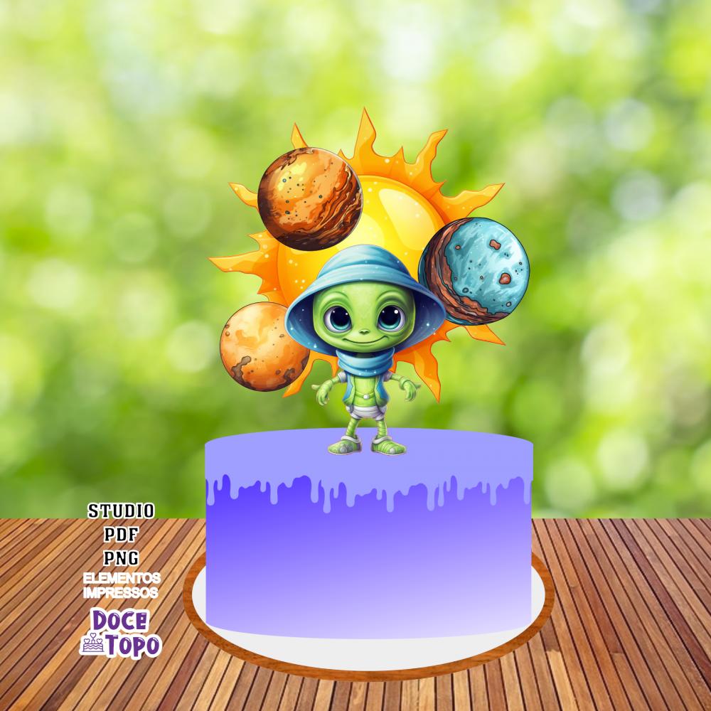 Topo de Bolo Extraterrestre Studio/PDF/PNG