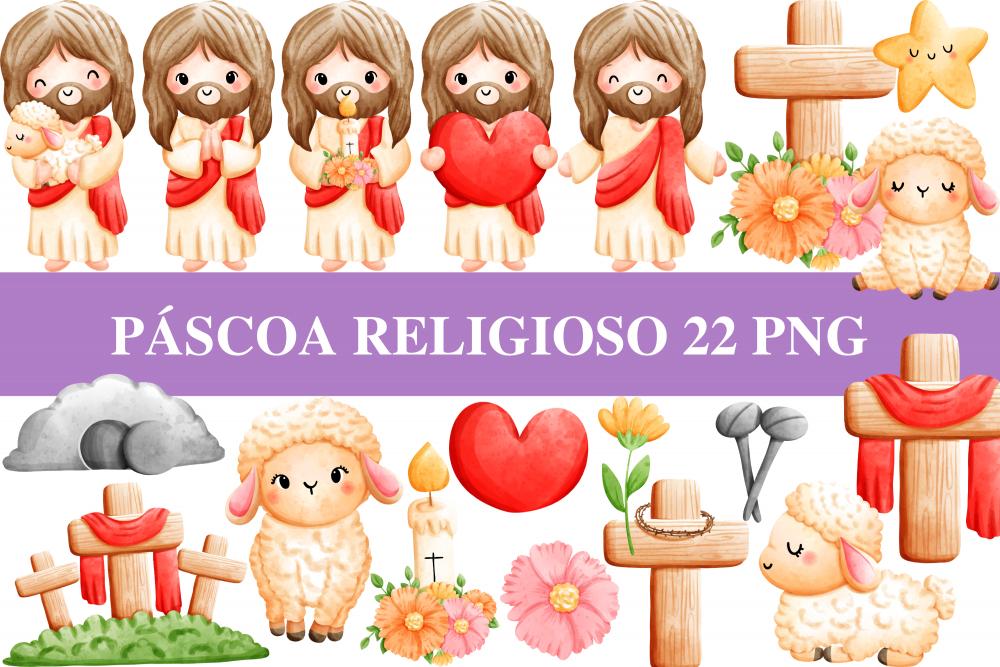 Kit Digital Png Páscoa Religioso 01