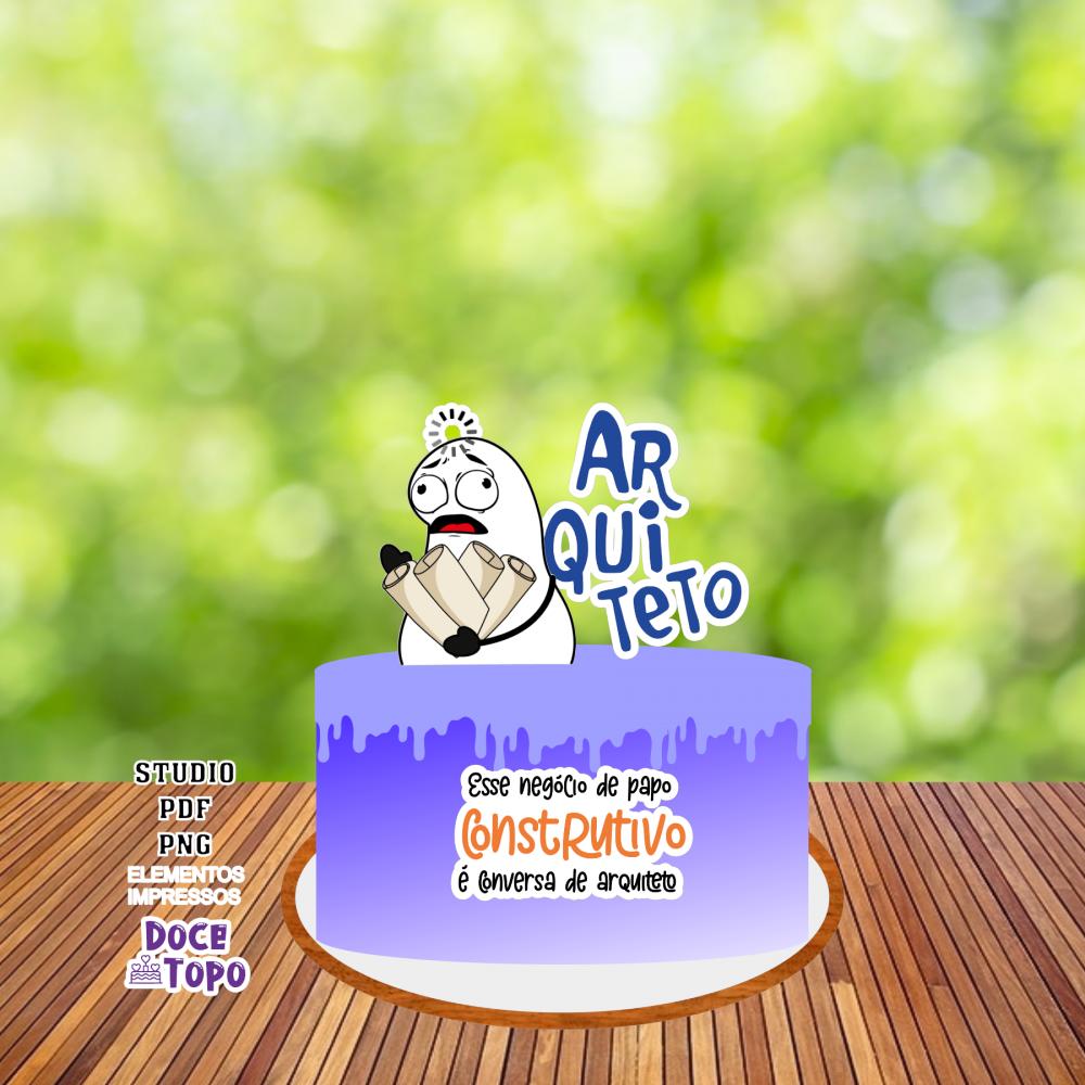 Topo de Bolo Flork Arquiteto 01 Studio/PDF/PNG