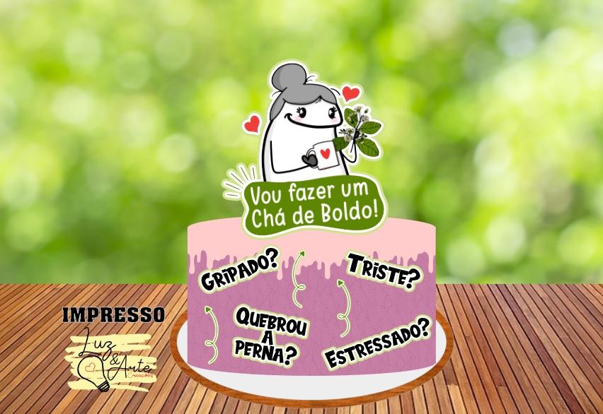 Topo de Bolo Flork Avó Chá de Boldo Studio/PDF