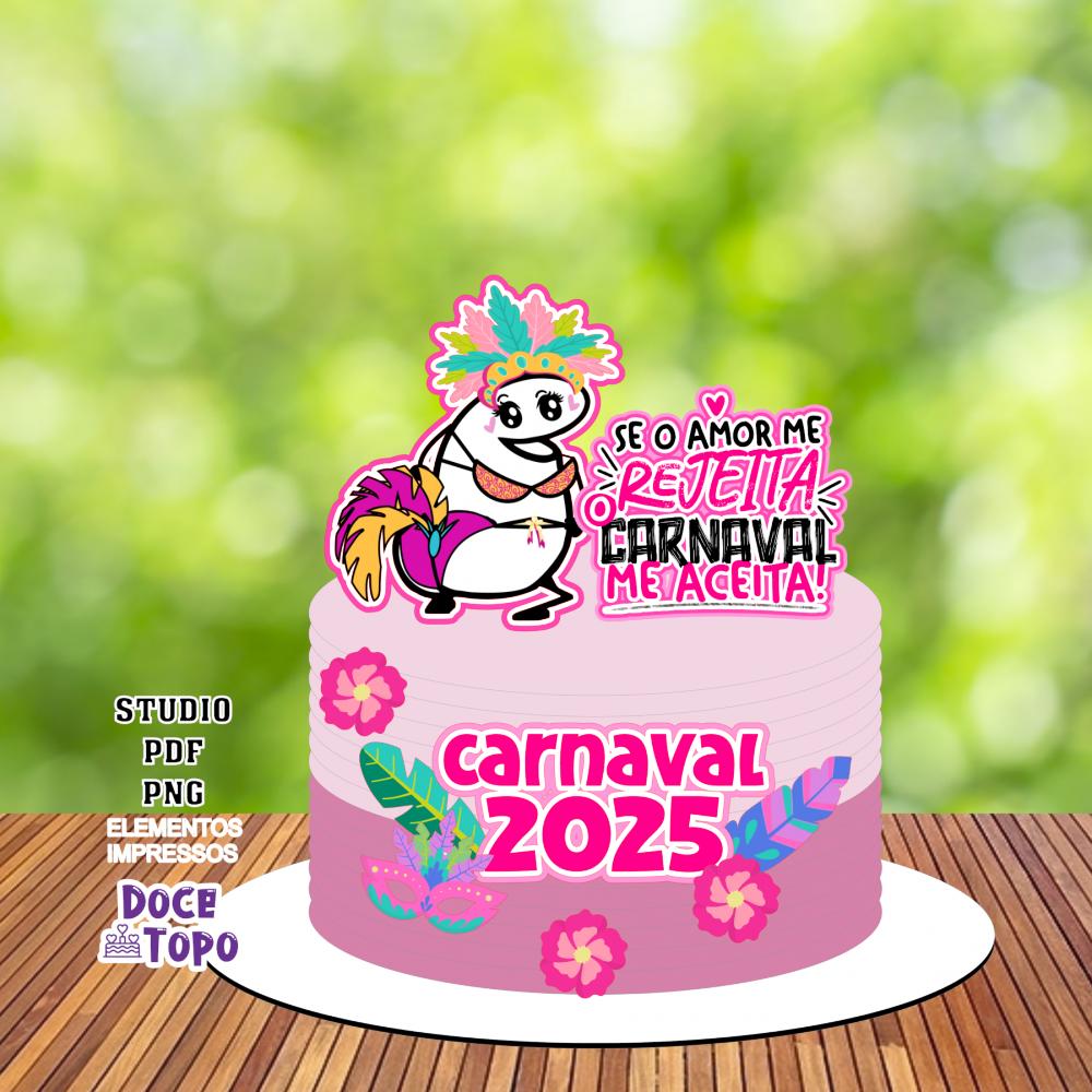 Topo de Bolo Flork Carnaval 01 Studio/PDF/PNG