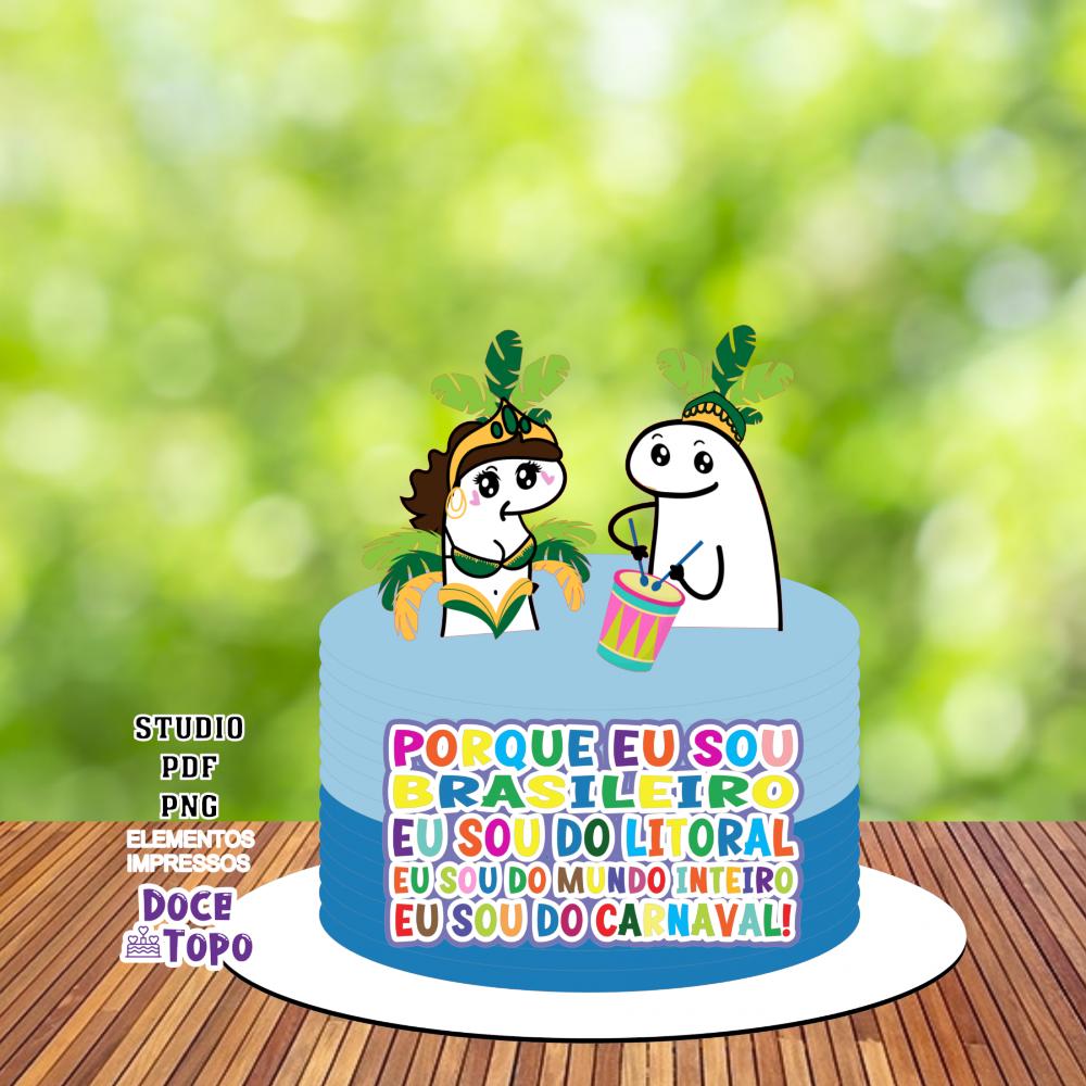 Topo de Bolo Flork Carnaval 02 Studio/PDF/PNG