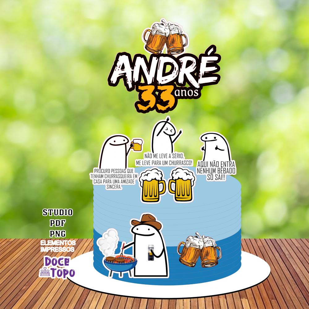 Topo de Bolo Flork Churrasco 02 Studio/PDF/PNG