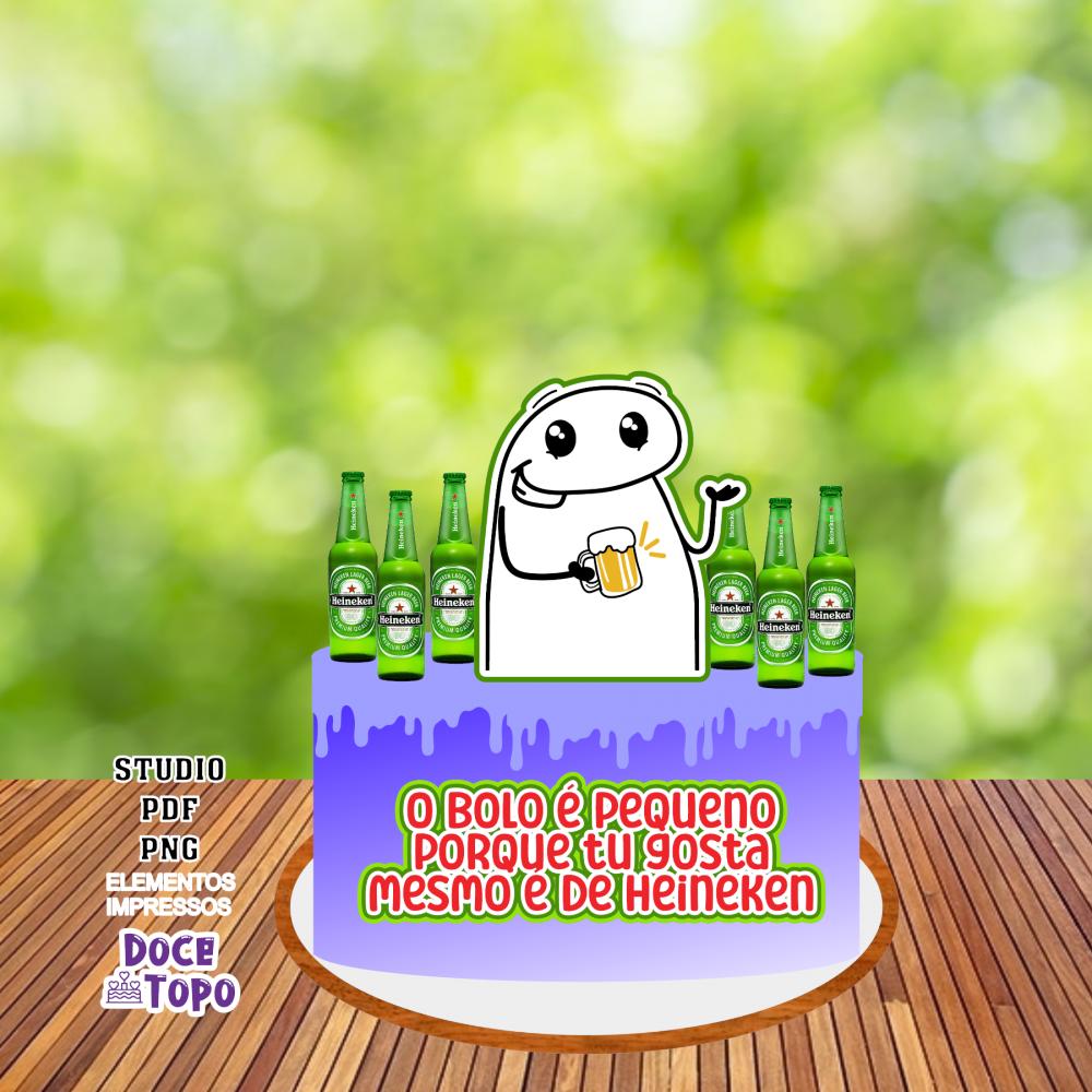 Topo de Bolo Flork Heineken 02 Studio/PDF/PNG