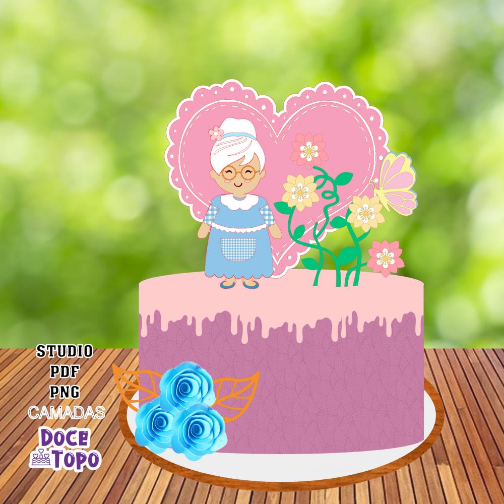 Topo de Bolo Avó 04 Studio/PDF/PNG
