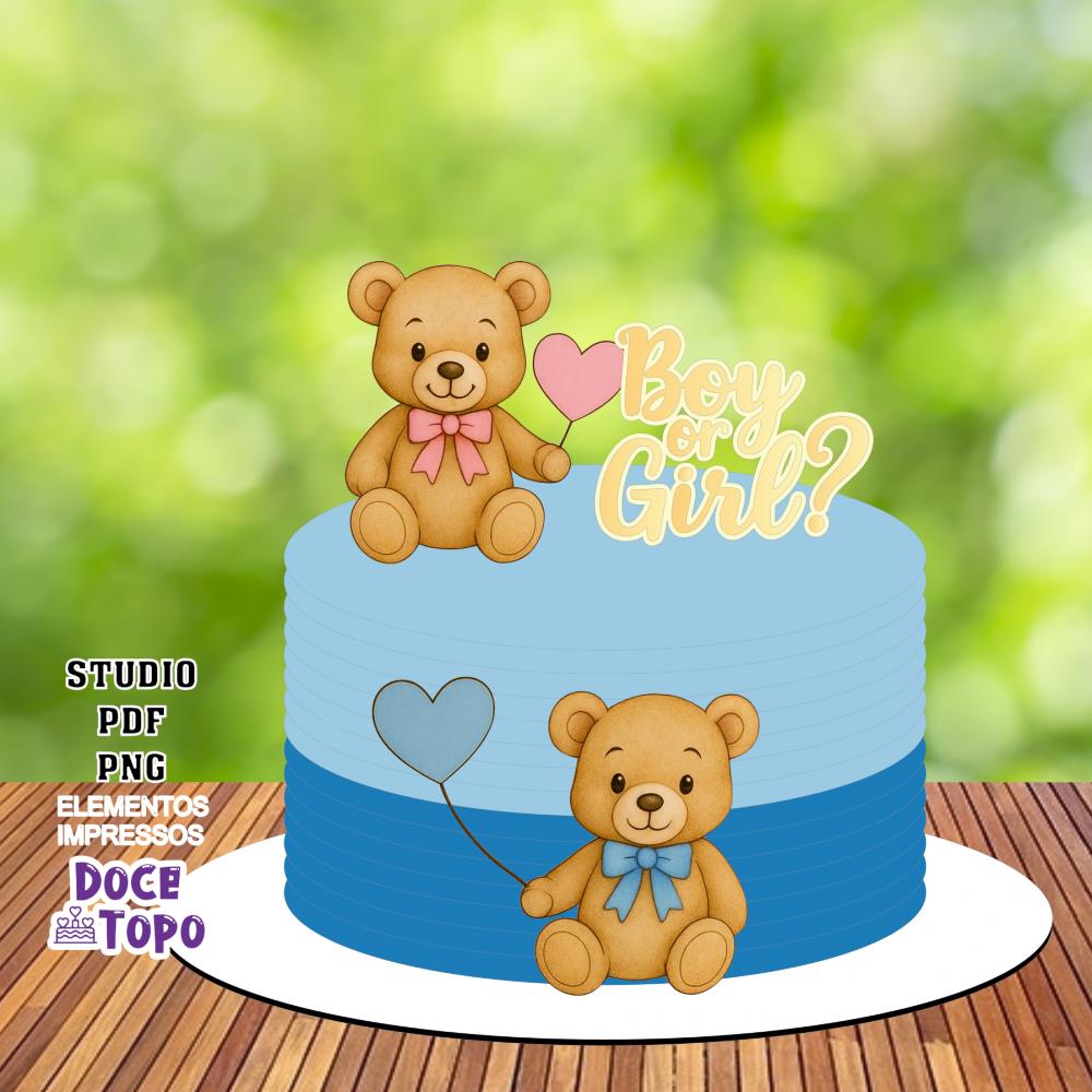 Topo de Bolo Chá Revelação 14 Studio/PDF/PNG