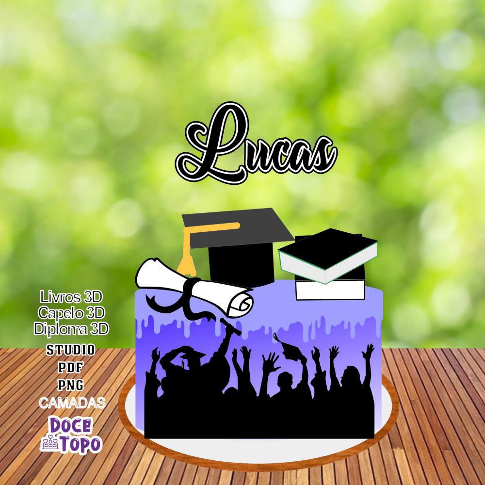 Topo de Bolo Formatura 01 Studio/PDF/PNG