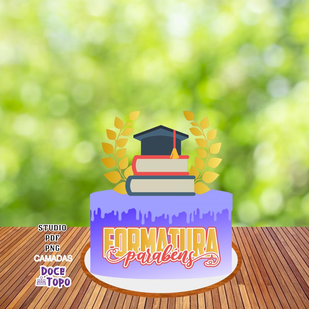 Topo de Bolo Formatura 02 Studio/PDF/PNG