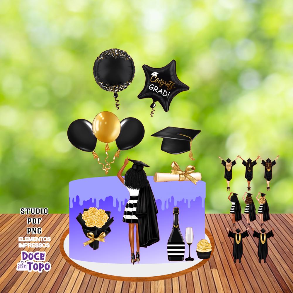 Topo de Bolo Formatura 03 Studio/PDF/PNG