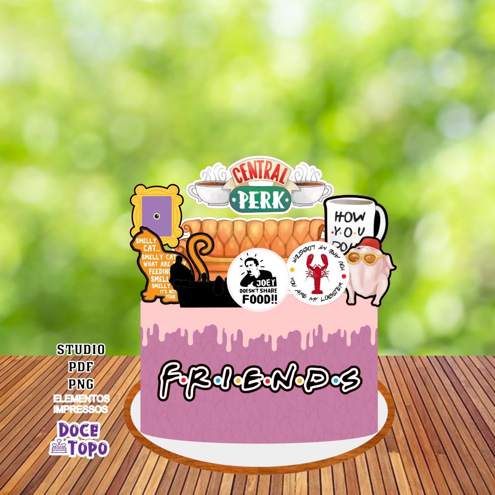 Topo de Bolo Friends 01 Studio/PDF/PNG