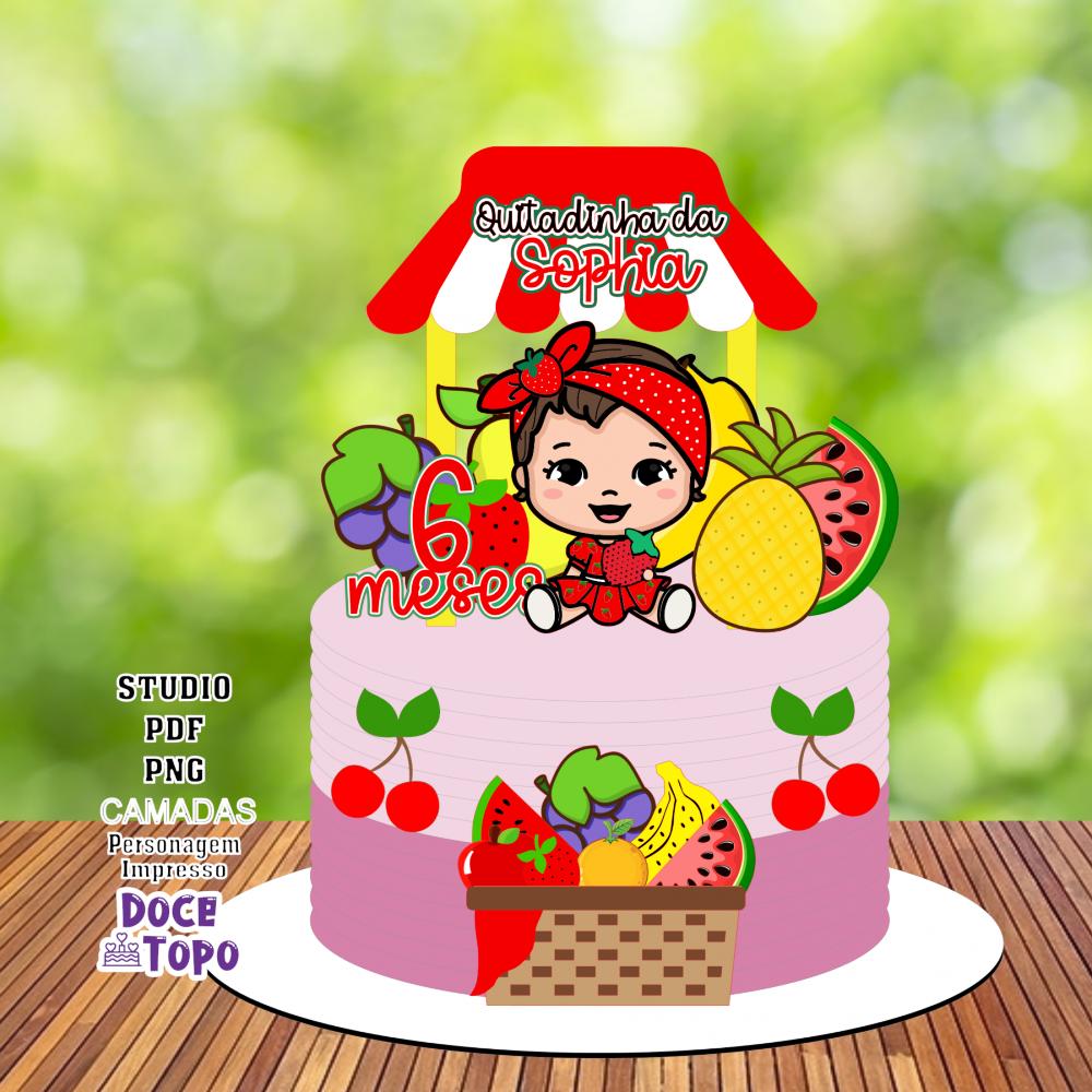 Topo de Bolo Frutinhas 02 Studio/PDF/PNG