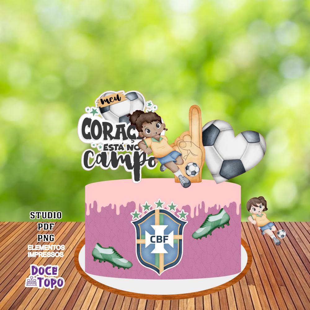 Topo de Bolo Futebol Brasil 04 Studio/PDF/PNG