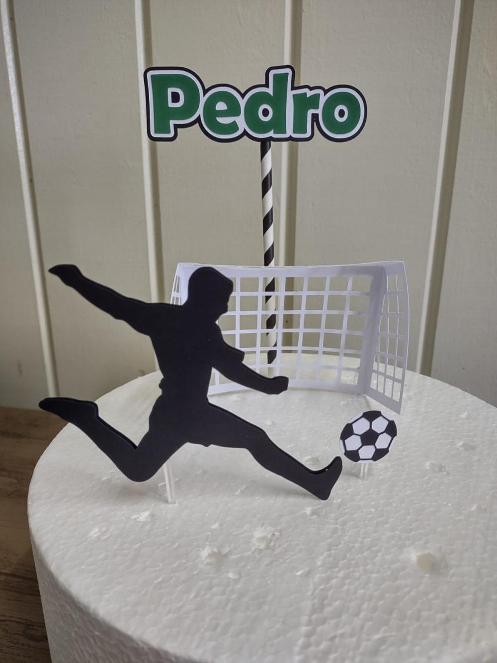 Topo de Bolo Futebol Trave 3D Studio/PDF/PNG