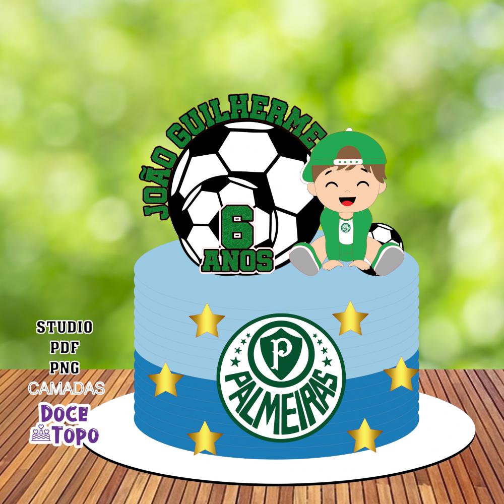 Topo de Bolo Palmeiras 03 Studio/PDF/PNG
