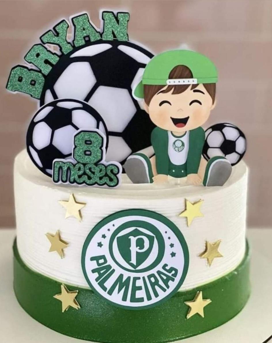 Topo de Bolo Palmeiras 03 Studio/PDF/PNG