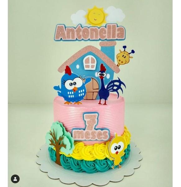 Topo de Bolo Galinha Pintadinha Mini Studio/PDF/PNG